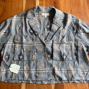 Gray Patterned Button Down Shirt